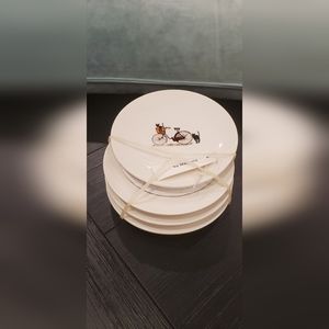 Rae Dunn " Black Cat on a Bike " side plates